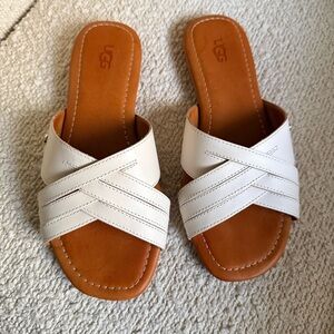 UGG Kenleigh Flat Slide Leather Sandals SIZE 7 US